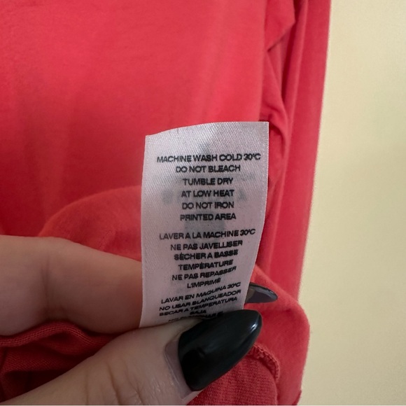 Sundry Coral Long Sleeve Ruffle Shoulder Top Women’s Size 2/Medium Shirt - Picture 5 of 6